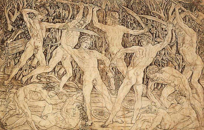 Battle of Ten Nudes, Antonio Pollaiuolo